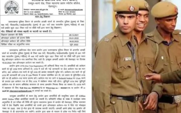 पुलिस सिपाही के 1521 पदों के लिए रिकॉर्ड तोड़ आवेदन।