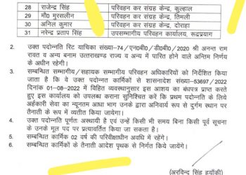 बिग ब्रेकिंग:  इस विभाग में हुए बम्पर प्रमोशन। देखे लिस्ट