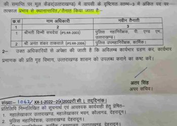 बड़ी खबर: शासन में 2 आईपीएस अधिकारियों के तबादले