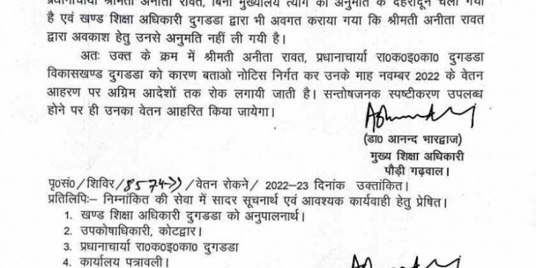 ब्रेकिंग :-स्कूल से नदारद मिले 6 शिक्षक हुए निलंबित, प्रिंसिपल का वेतन रोका, आदेश जारी