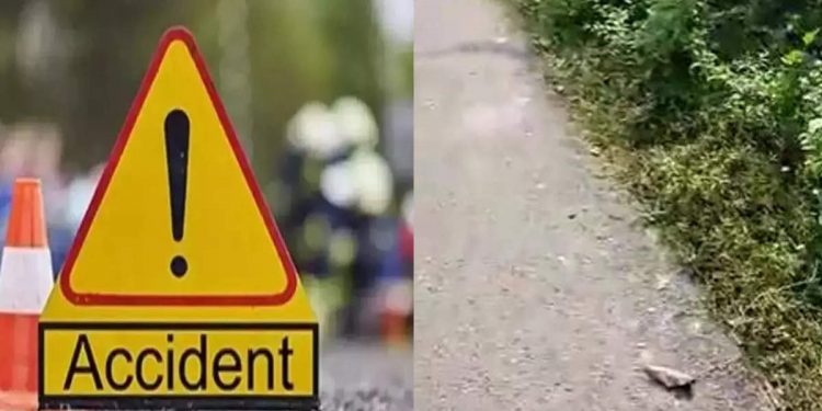 दुर्घटना: यहां अनियंत्रित कार खाई में गिरी।तीन घायल दो की मौत..