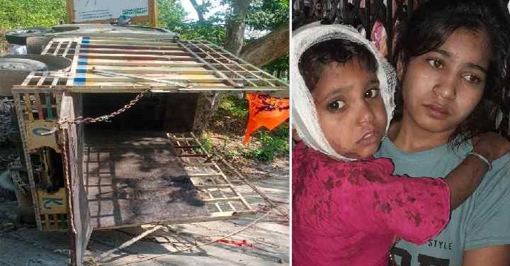 दुर्घटना: यहां श्रद्धालुओं का वाहन अनियंत्रित होकर पलटा। 22 घायल..