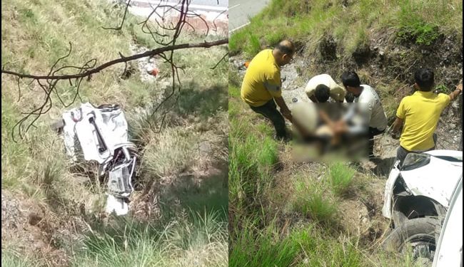 दुर्घटना: यहां अनियंत्रित होकर गहरी खाई में गिरी कार। एक की मौत दो गंभीर रूप से घायल..