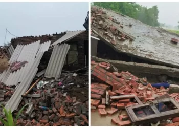 हादसा: यहां भर भरा कर गिरा पक्का मकान। दो की मौत ,एक घायल..