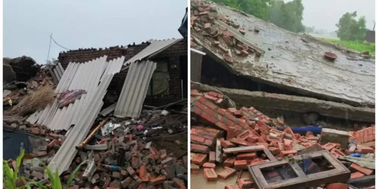 हादसा: यहां भर भरा कर गिरा पक्का मकान। दो की मौत ,एक घायल..