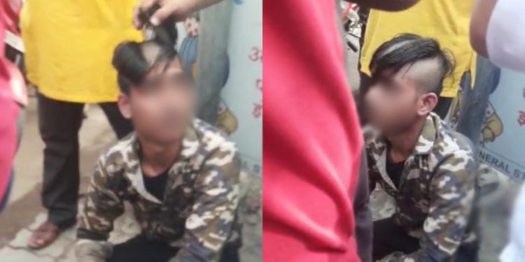 बड़ी खबर: यहां नाबालिग भांजी से छेड़छाड़ के आरोपी युवक को मामा ने किया गंजा..