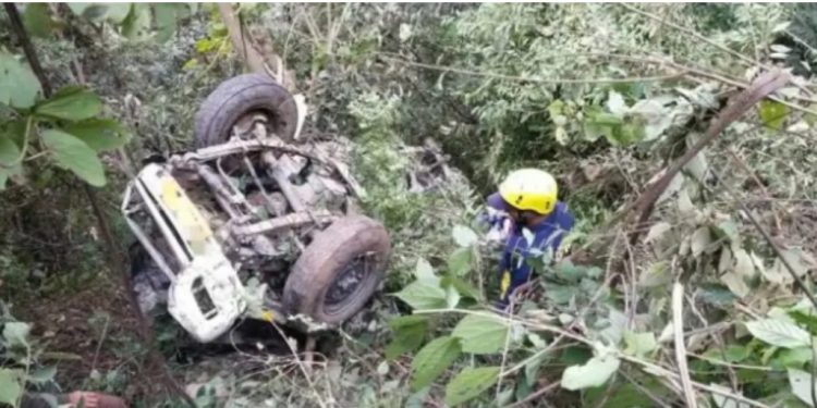 हादसा : यहां वाहन गिरा गहरी खाई में,हादसे में दो लोगों की दर्दनाक मौत ।