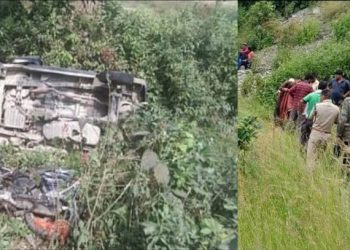 हादसा : जोशीमठ औली मोटर मार्ग पर हुआ बड़ा हादसा, मध्य प्रदेश से आए पर्यटकों को गाड़ी गिरी खाई में ।