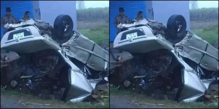 बर्थडे पार्टी से लोट रहे युवकों की कार हुई दुर्घटनाग्रस्त, हादसे में 2 की मौत 3 घायल।