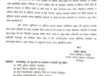 बिग ब्रेकिंग : आज देहरादून में सभी स्कूल बंद, अवकाश की देर से सूचना मिलने पर परिजनों को हुई परेशानी