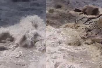 उत्तराखंड में मौसम का कहर: देहरादून-उत्तरकाशी में रेड अलर्ट, चमोली की चोटियों पर बर्फबारी और नदियां उफान पर