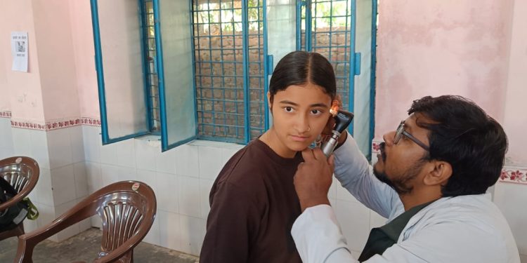 श्री महंत इन्दिरेश अस्पताल के निःशुल्क स्वास्थ्य  परीक्षण शिविर का 602 मरीजों ने उठाया लाभ