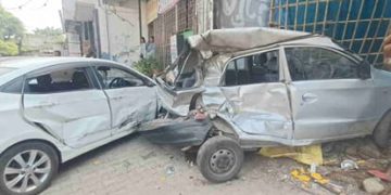 ज्वालापुर में तेज रफ्तार बस का कहर, ऑटो और 4 कारों को मारी टक्कर; चालक का हाथ कटा